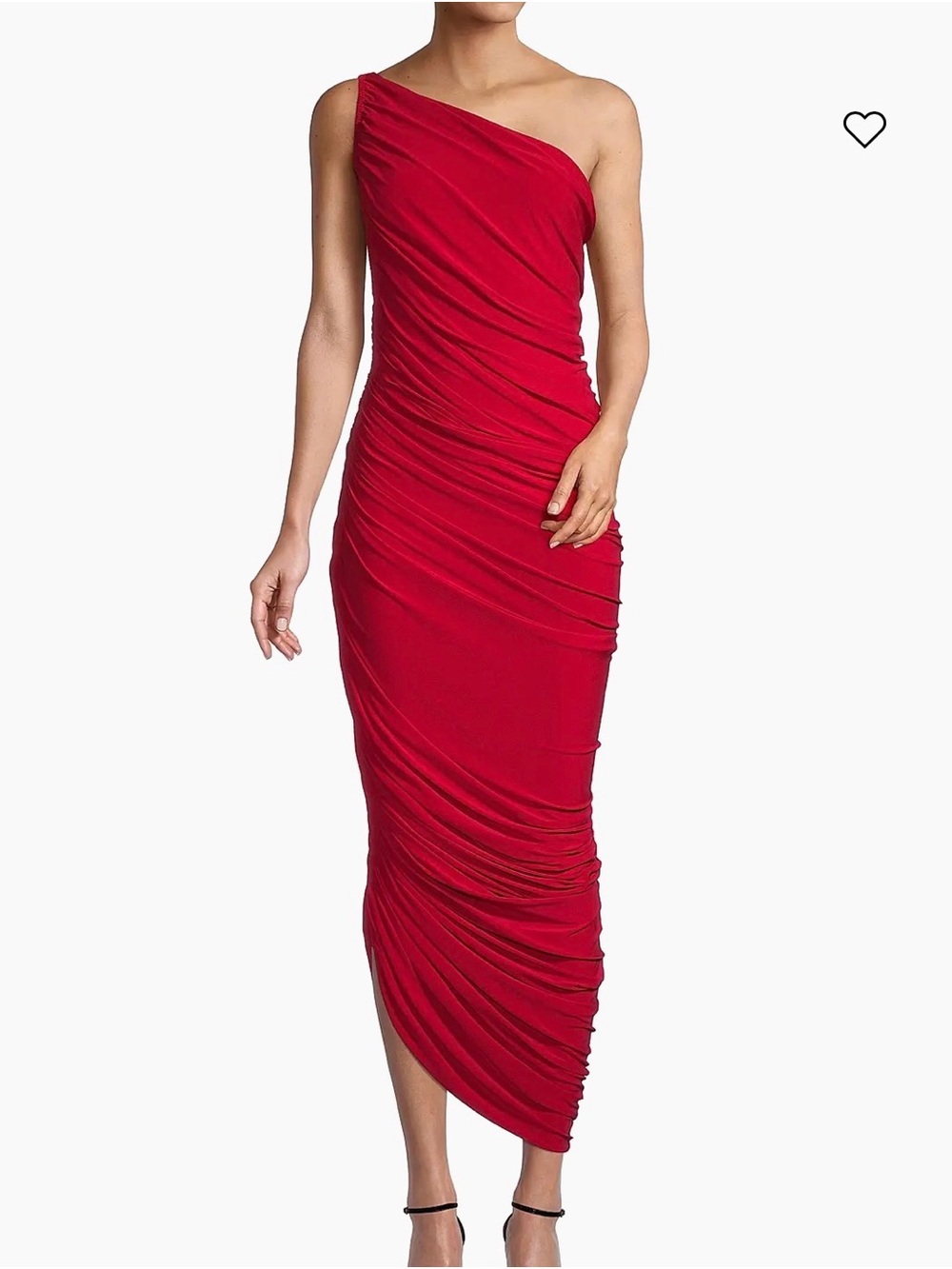 NWOT Norma Kamali Diana Ruched One Shoulder Gown/Dress in Burnt Orange (L)